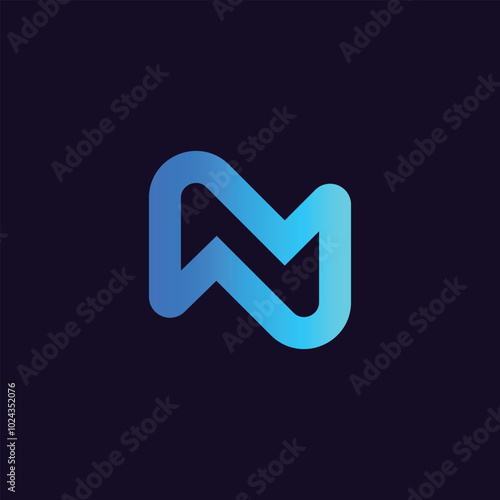 letter N logo design, Minimalist N initial based vector icon