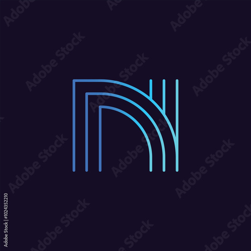 letter N logo design, Minimalist N initial based vector icon