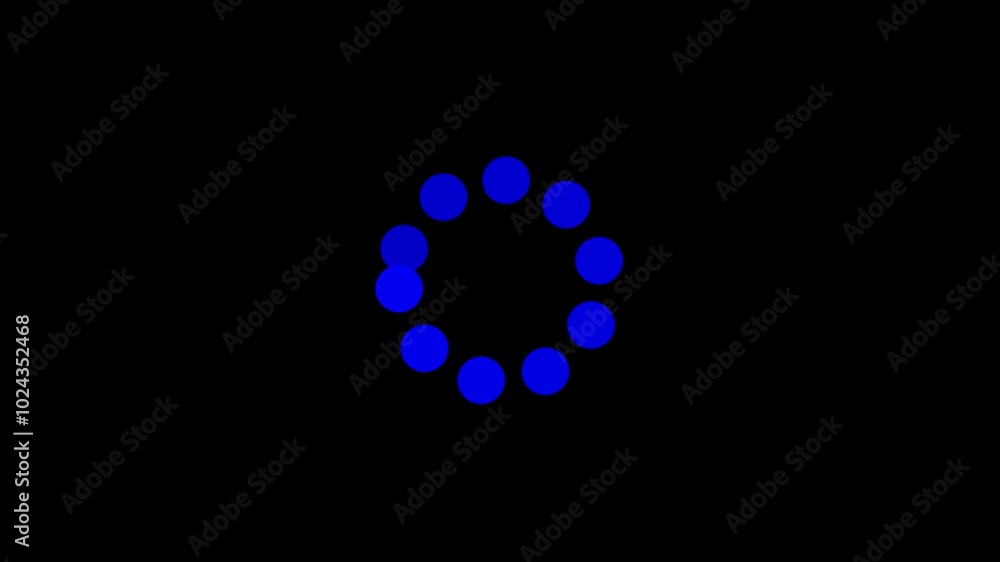 Abstract loading dots animated on black background Abstract loading dots animated on black background