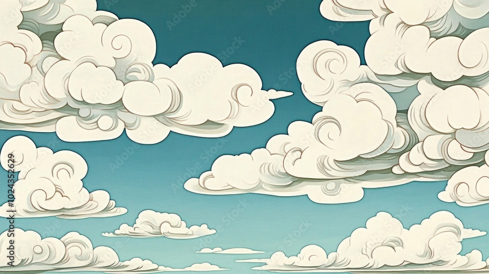 Blue Sky with Cloud Patterns in Background Blue Sky with Cloud Patterns in Background