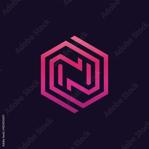 letter N logo design, Minimalist N initial based vector icon