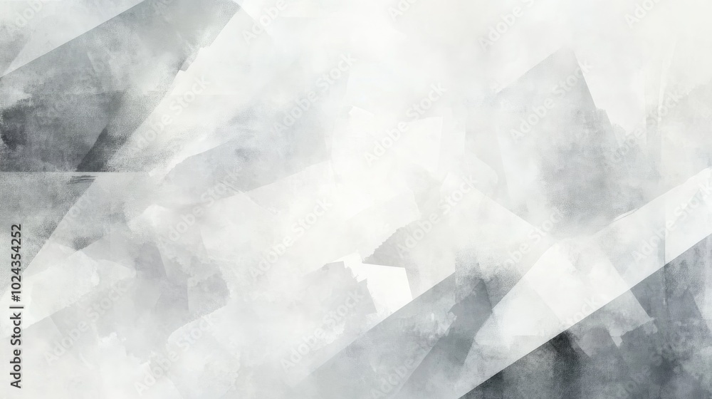 Abstract painting with overlapping gray and white layers Modern wallpaper design element featuring empty space for images or text Abstract painting with overlapping gray and white layers Modern wallpaper design element featuring empty space for images or text