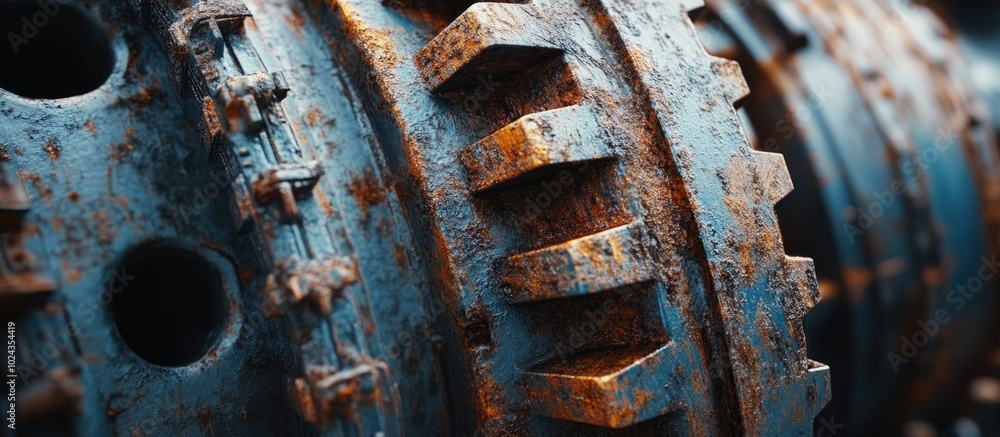 Close Up Concept Of Steel Transmission Lock Gear That Have Rusty Close Up Concept Of Steel Transmission Lock Gear That Have Rusty