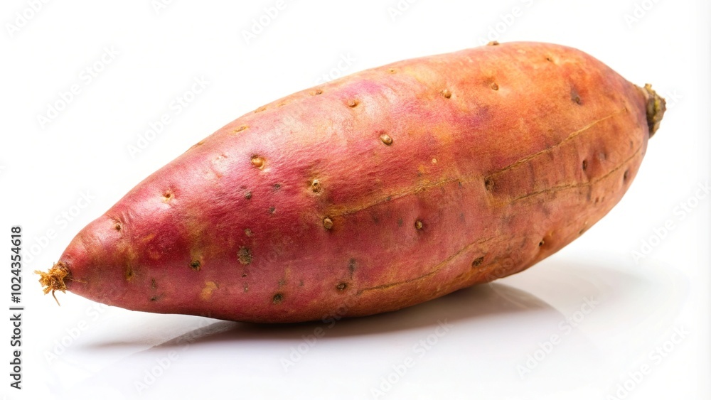 Sweet potato isolated on white background with reflection Sweet potato isolated on white background with reflection