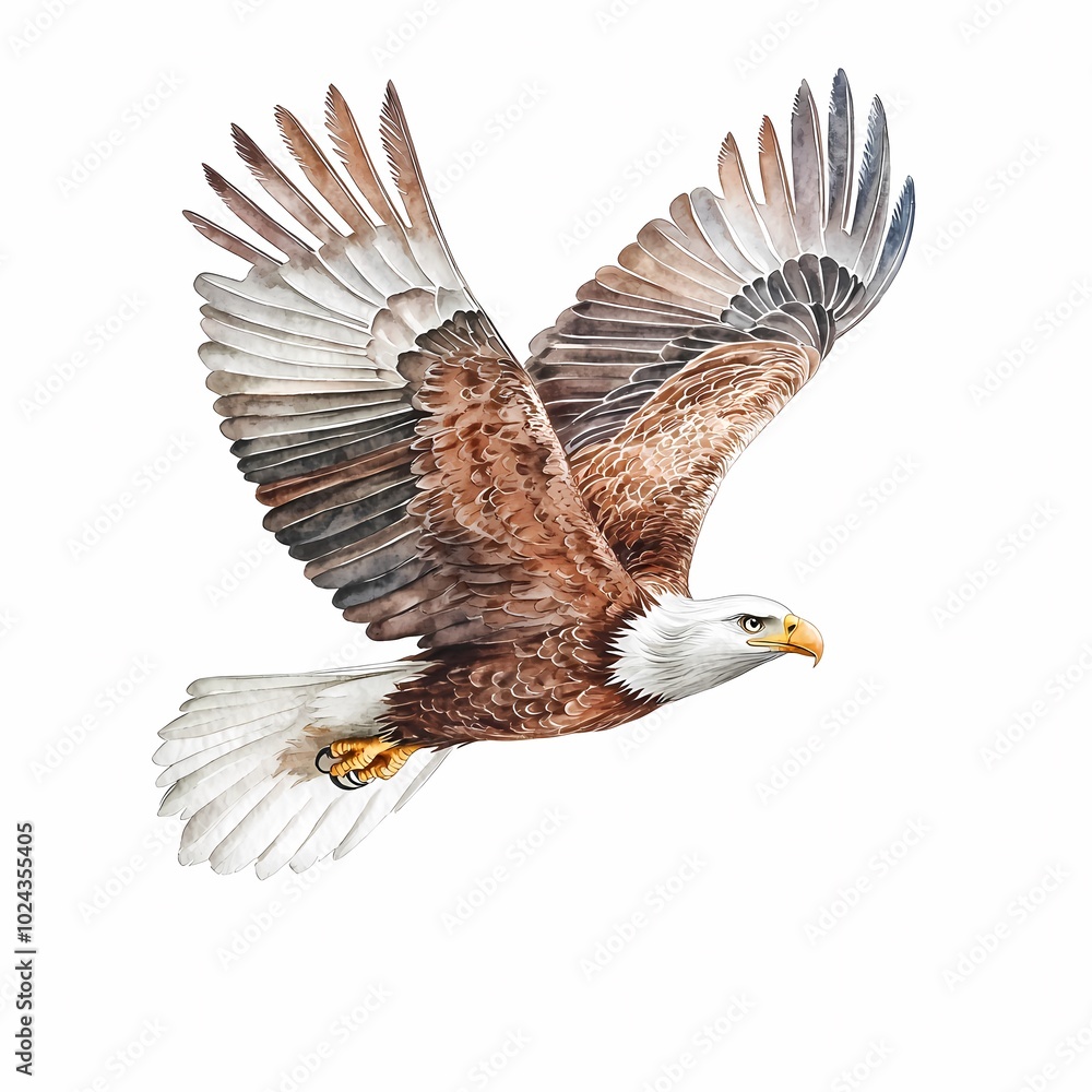 Obraz premium Majestic Eagle Soaring Through the Blue Sky