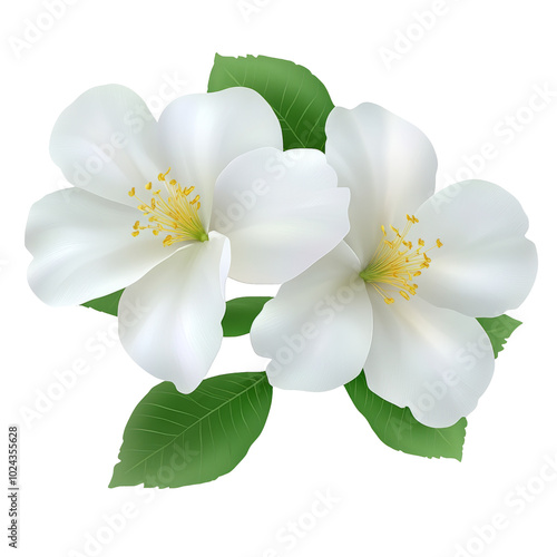 High-Quality PNG of jasmin flower close up marco good for design Isolated on White Background – High Resolution