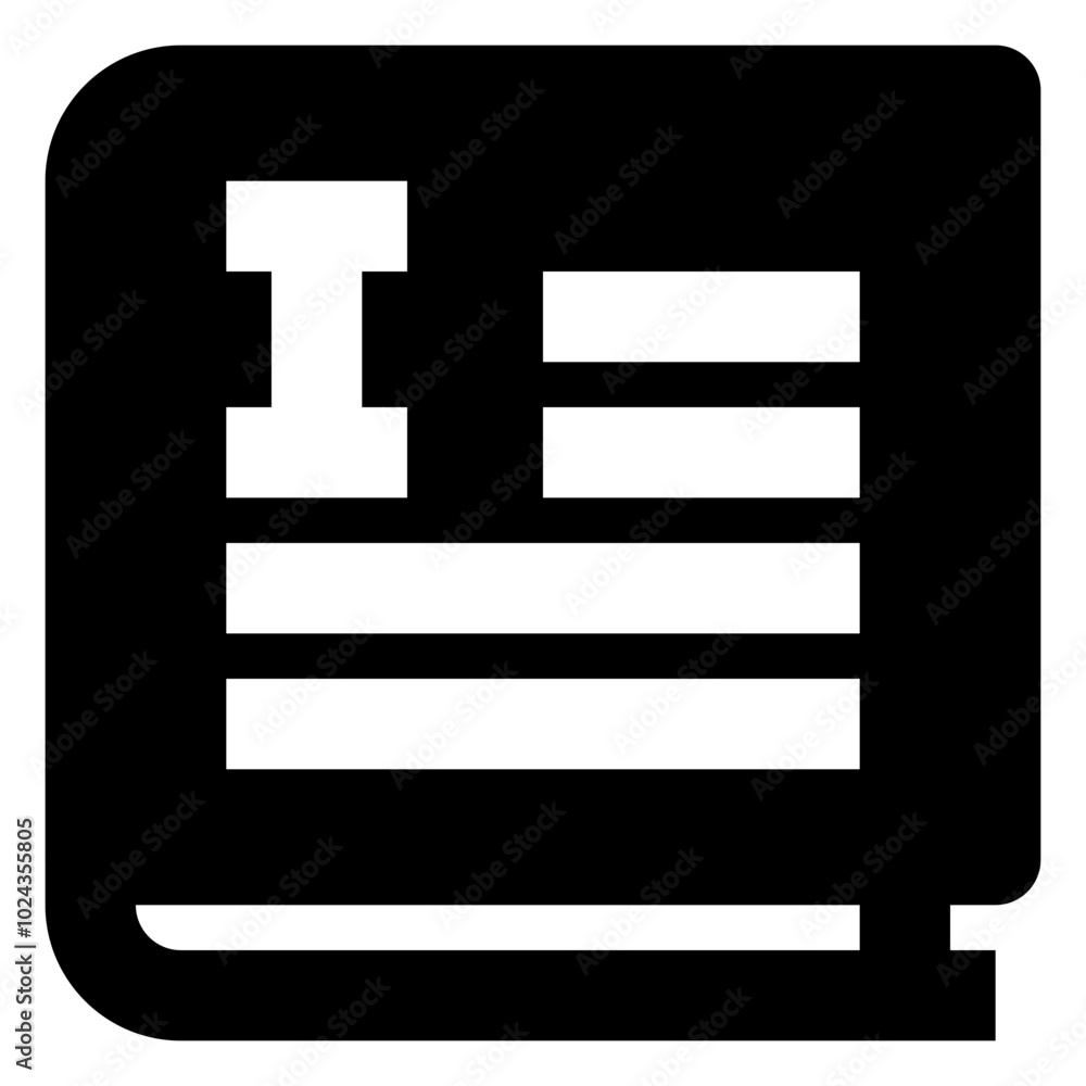 Fototapeta premium book chapter solid icon