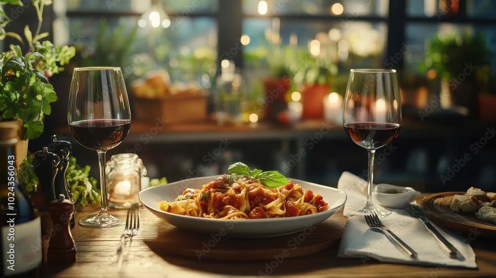 Cozy Evening with Pasta and Wine Cozy Evening with Pasta and Wine