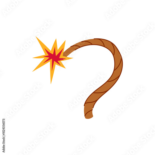 ignition dynamite fuse cartoon. detonation combustion, blasting pyrotechnics, flammable volatile ignition dynamite fuse sign. isolated symbol vector illustration