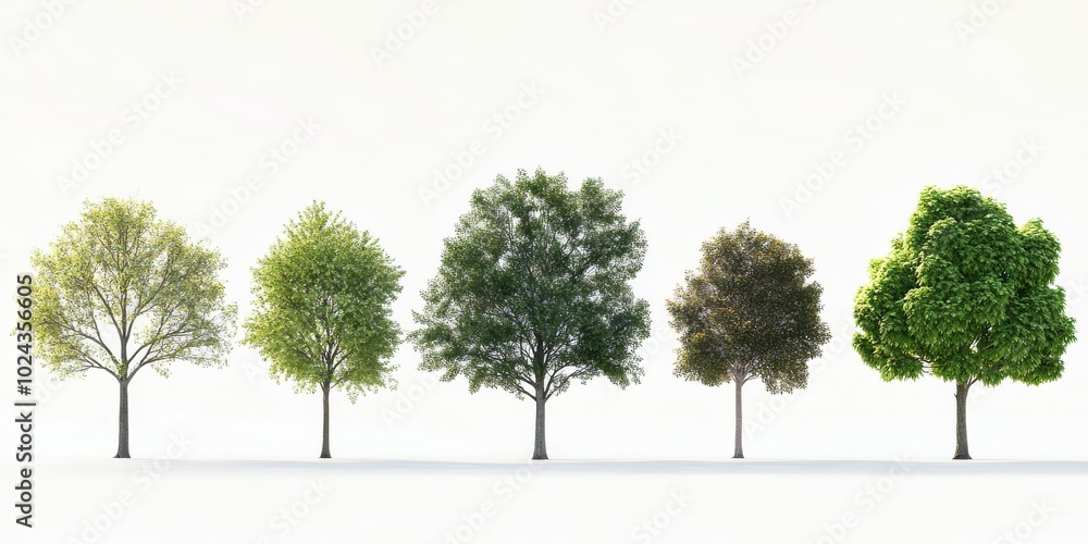Obraz premium High definition collection Tree isolated on a white background