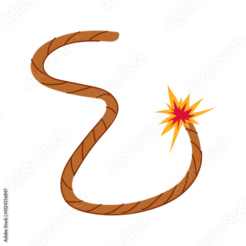 combustion dynamite fuse cartoon. blasting pyrotechnics, flammable volatile, spark trigger combustion dynamite fuse sign. isolated symbol vector illustration