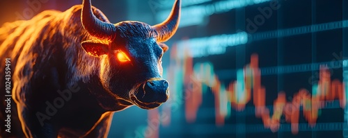 Glowing Bull Statue Symboli...