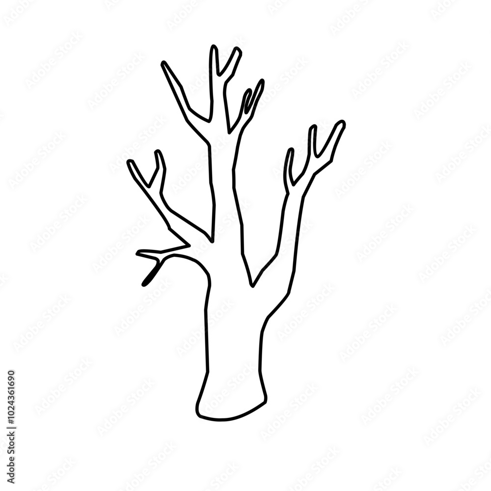 Dry Tree Trunk Outline 