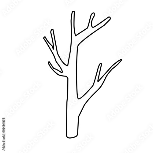 Dry Tree Trunk Outline 