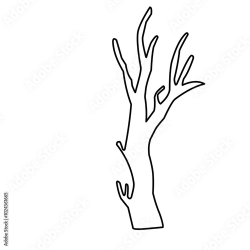 Dry Tree Trunk Outline 