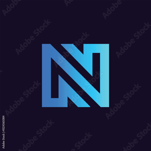 letter N logo design, Minimalist N initial based vector icon