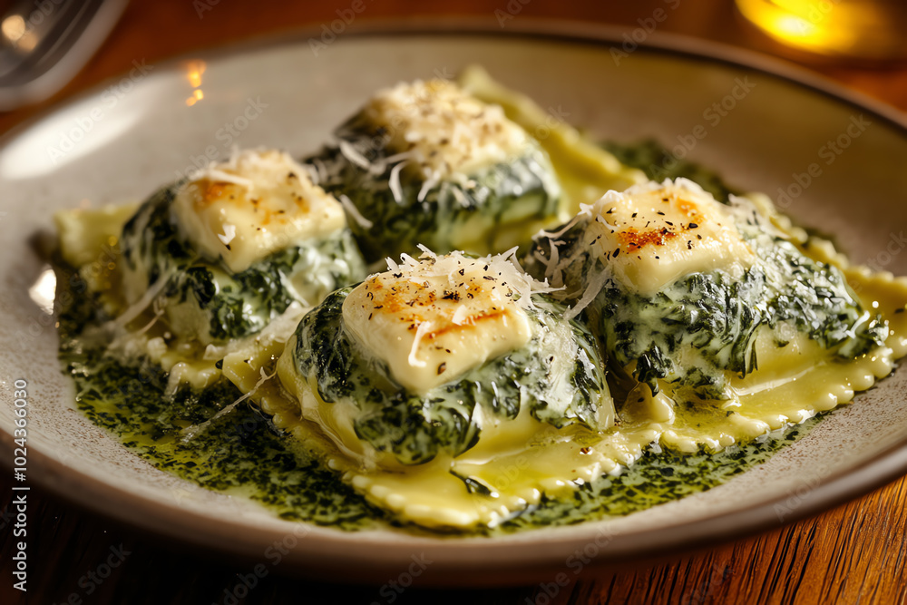 Delicious spinach ravioli with cheese Delicious spinach ravioli with cheese