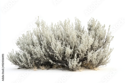 Sagebrush bush isolated on white background