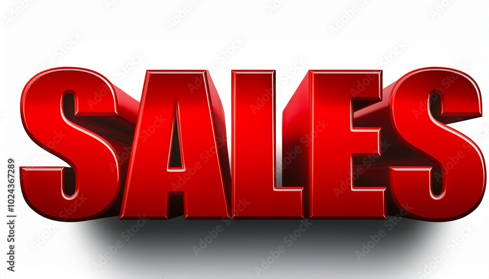 sales text wording alphabet red 3D element promotion discount shopping with white background 2
