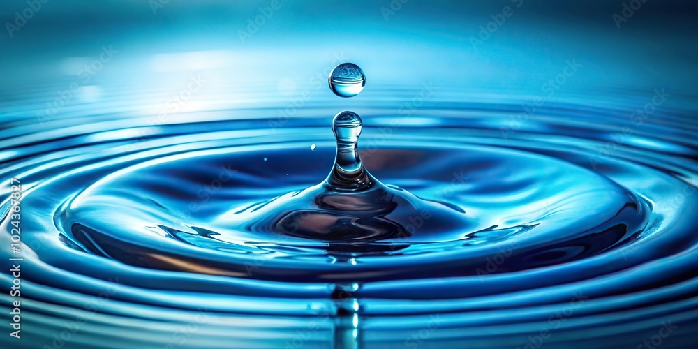 Blue abstract background with nature elements creating a forced perspective effect Blue abstract background with nature elements creating a forced perspective effect