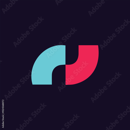 letter N logo design, Minimalist N initial based vector icon