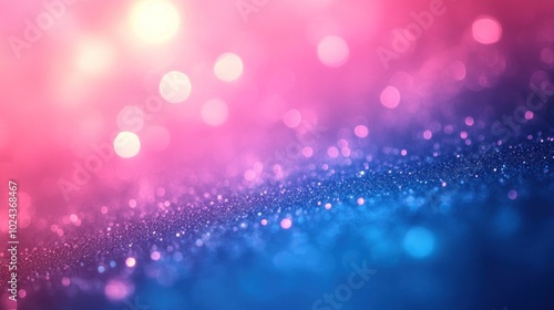 Abstract background with pink and blue bokeh lights.