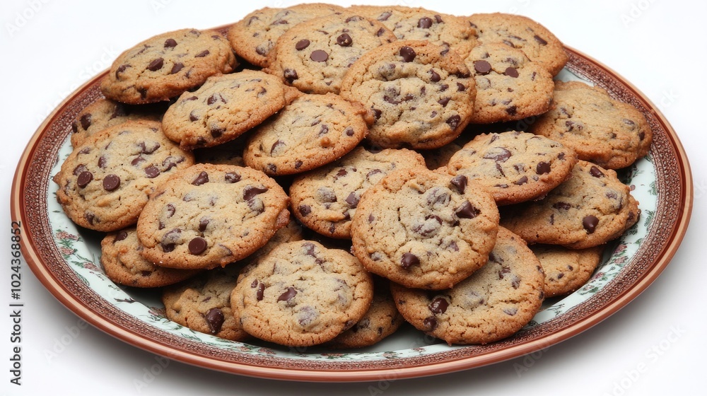 Freshly Baked Cookies on Decorative Plate Freshly Baked Cookies on Decorative Plate