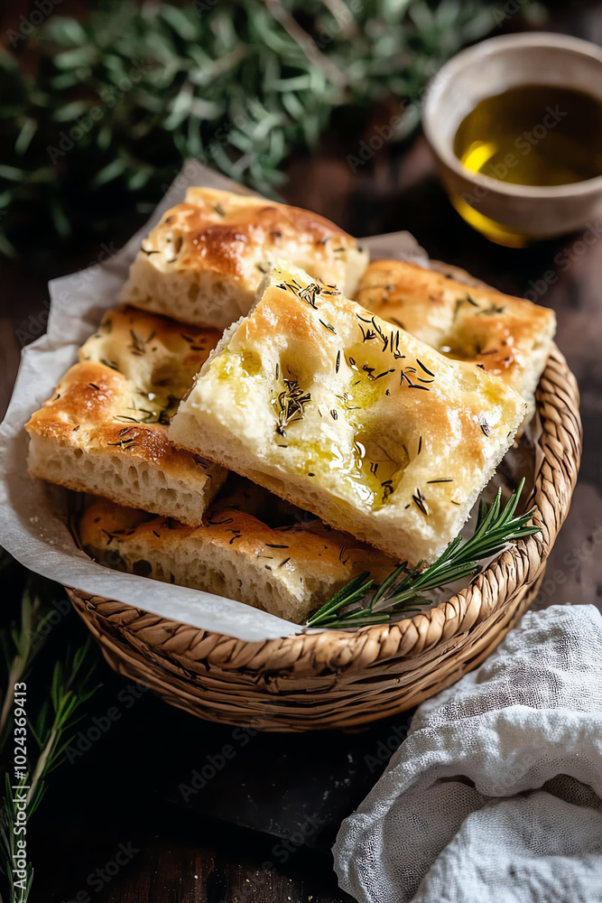 Freshly baked Italian focaccia bread. Freshly baked Italian focaccia bread.
