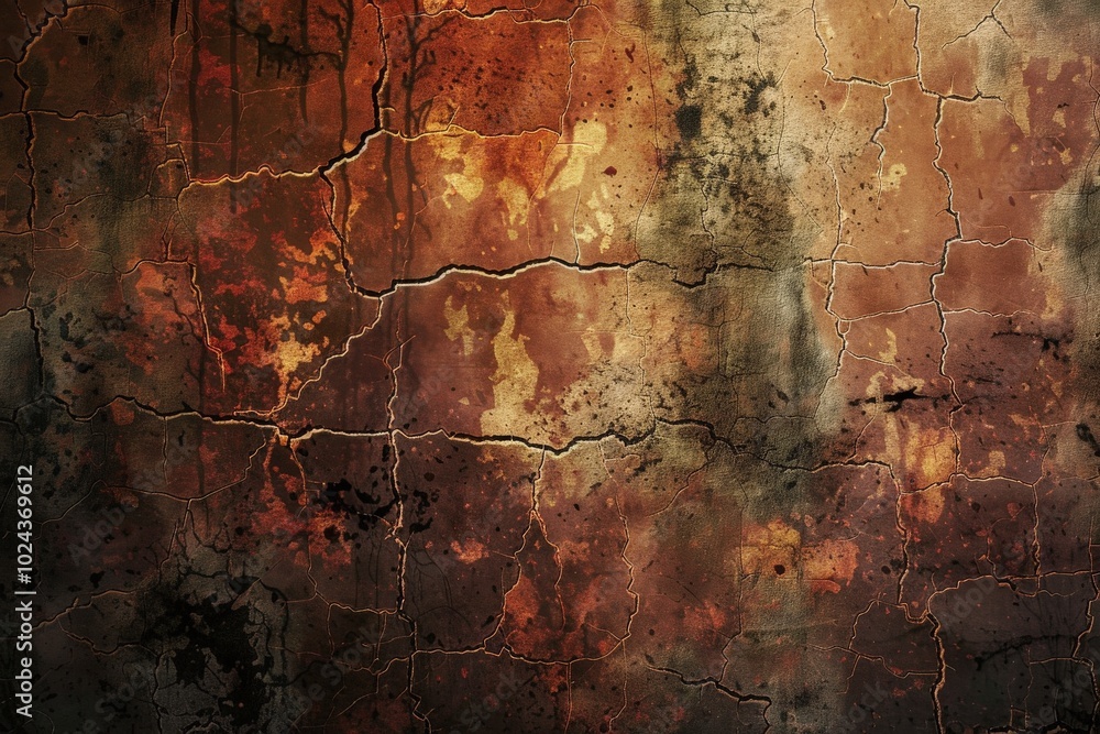 Obraz premium A wall with cracks and holes in it generative ai