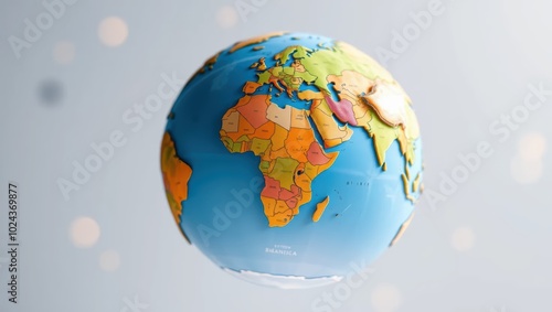 Colorful Globe Model on a White Background