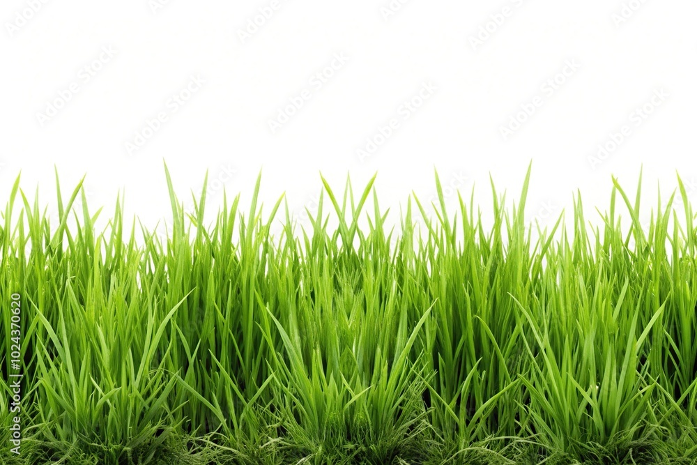 Obraz premium Symmetrical isolated reeds of grass on white background