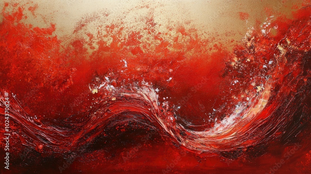 Abstract Red Wave Artwork Abstract Red Wave Artwork