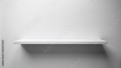 Wallpaper Mural Symmetrical minimalist white floating shelf on clean empty wall Torontodigital.ca