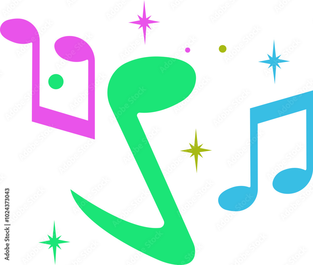 Naklejka premium Musical Notes Illustration