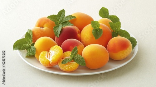 Fresh Variety of Orange Fruits on Plate