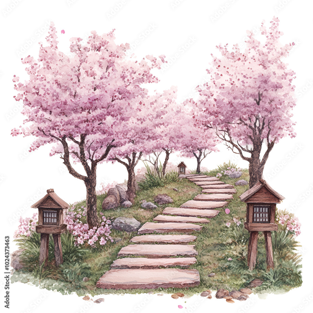 Winter Japanese Cherry Blossom Clipart Vector Illustration Winter Japanese Cherry Blossom Clipart Vector Illustration