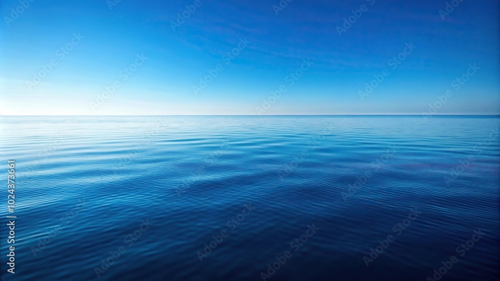 Symmetrical ocean with tranquil light blue background beneath the sea Symmetrical ocean with tranquil light blue background beneath the sea