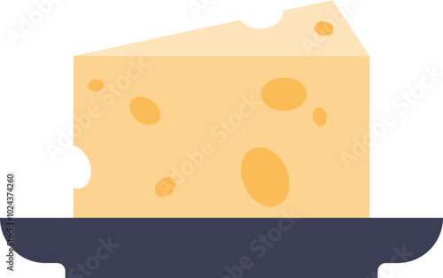 A slice of cheese on a plate, symbolizing simplicity and culinary delight.