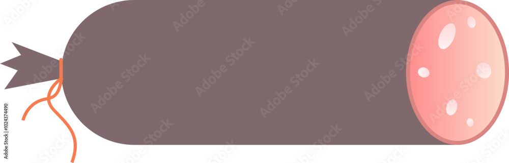Illustration of a sausage with tied ends, symbolizing food and culinary arts. Illustration of a sausage with tied ends, symbolizing food and culinary arts.