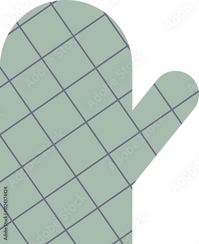 A checkered oven mitt symbolizes kitchen safety and cooking essentials.