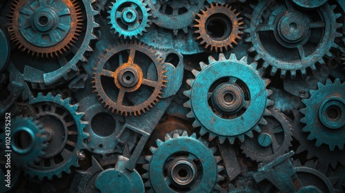 Wallpaper Mural Close-up of Interlocking Gears Torontodigital.ca