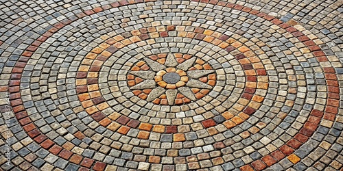Symmetrical porphyry stone pavement