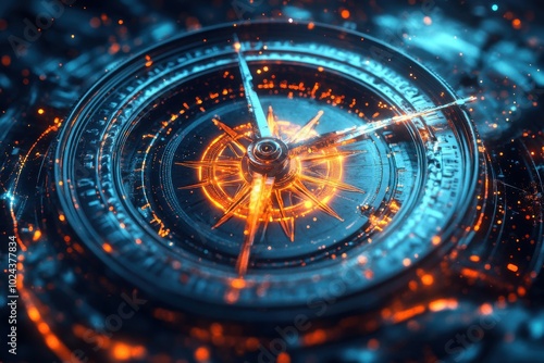 Wallpaper Mural Show an intricately designed mechanical compass with a glowing center Torontodigital.ca