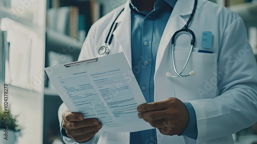 Doctor Reviewing Patient's Medical Information photo