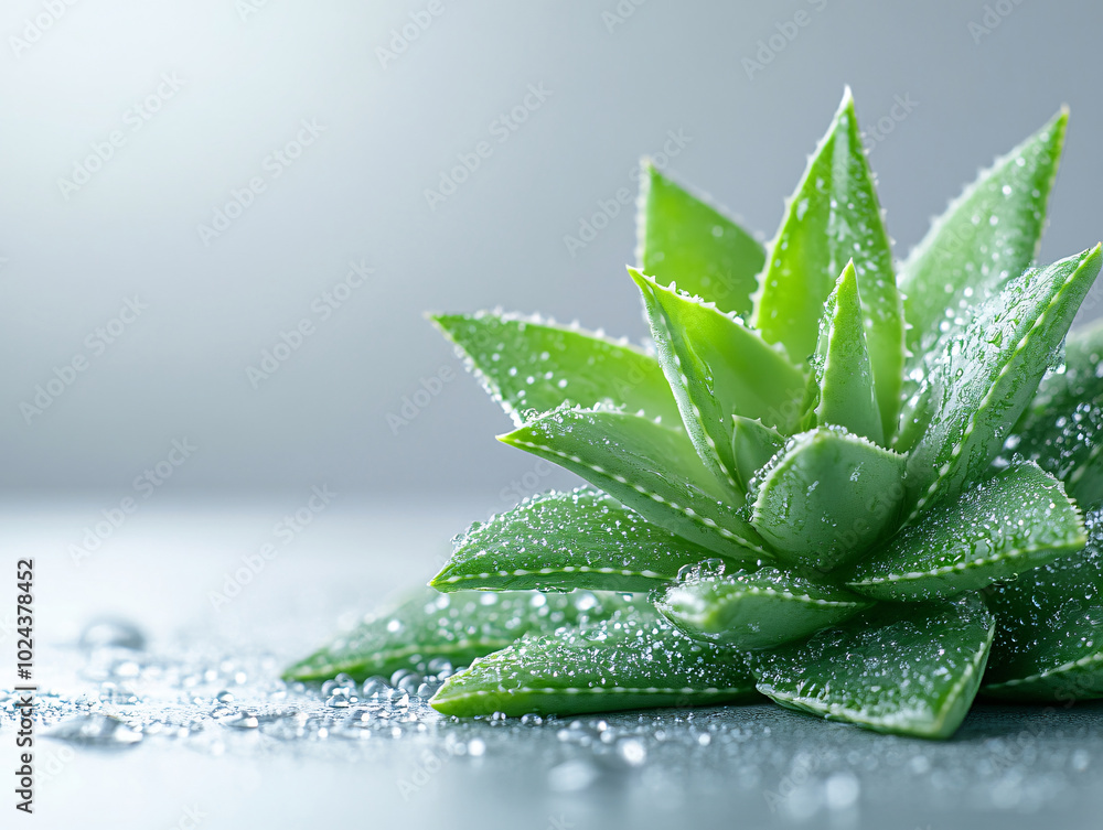 a close-up of a leafy green plant with droplets of water on it, set against a white background.