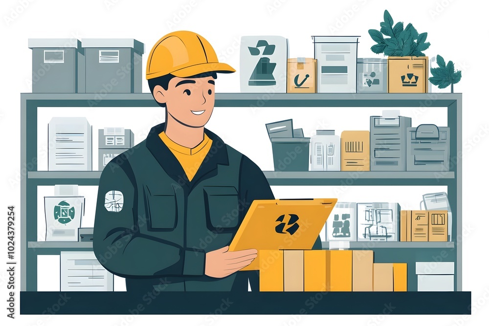 Supply Chain Manager Overseeing Sustainable Logistics and Warehouse