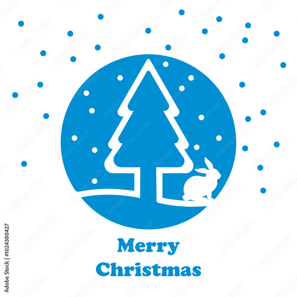 Fototapeta premium Merry Christmas and Happy New Year card. Vector illustrations for greeting card, party invitation card or other celebration, website banner, social media banner, marketing material.