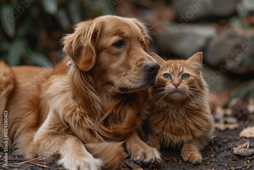 Kitten and puppy playing together