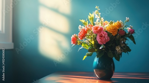 Wallpaper Mural Vibrant Floral Arrangement Basking in Warm Sunlight Torontodigital.ca