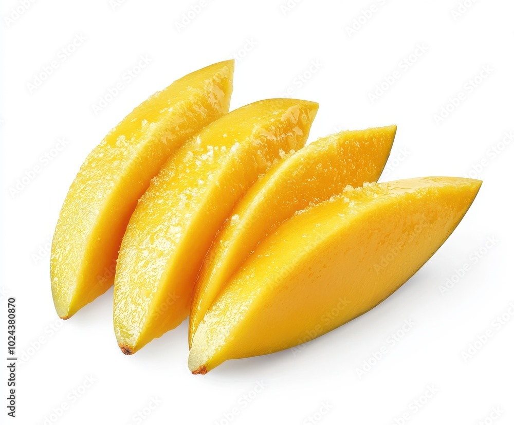 Tasty mango slices isolated on the white background. Clipping path Tasty mango slices isolated on the white background. Clipping path